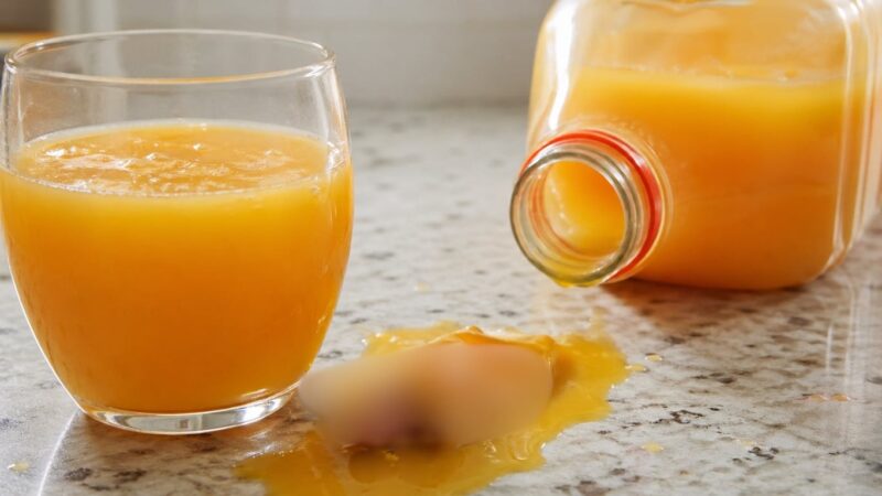 Κομμένο δάκτυλο με γάντι σε χυμό πορτοκαλιού ιδιωτικής ετικέτας μεγάλης αλυσίδας - Ολόκληρη η αγωγή της καταναλώτριας