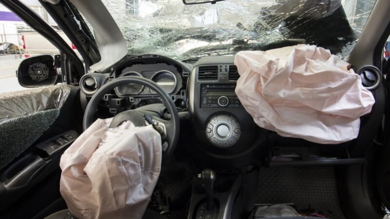 She was killed by the airbag.