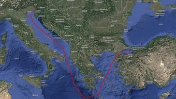 Η διαδρομή που σύμφωνα με πληροφορίες ακολούθησε το πλοίο με το φορτίο