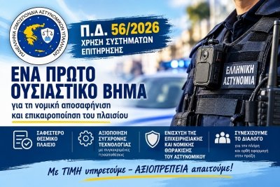Ένα σημαντικό βήμα για τις κάμερες στις στολές και στα περιπολικά – Η Π.Ο.ΑΣ.Υ. συνεχίζει έως την πλήρη και ουσιαστική εφαρμογή του