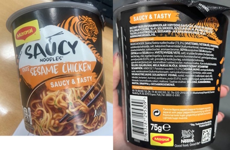 Ο ΕΦΕΤ ανακαλεί noodles που περιέχουν αλλεργιογόνα συστατικά, δεν αναγράφονται στα ελληνικά στη συσκευασία
